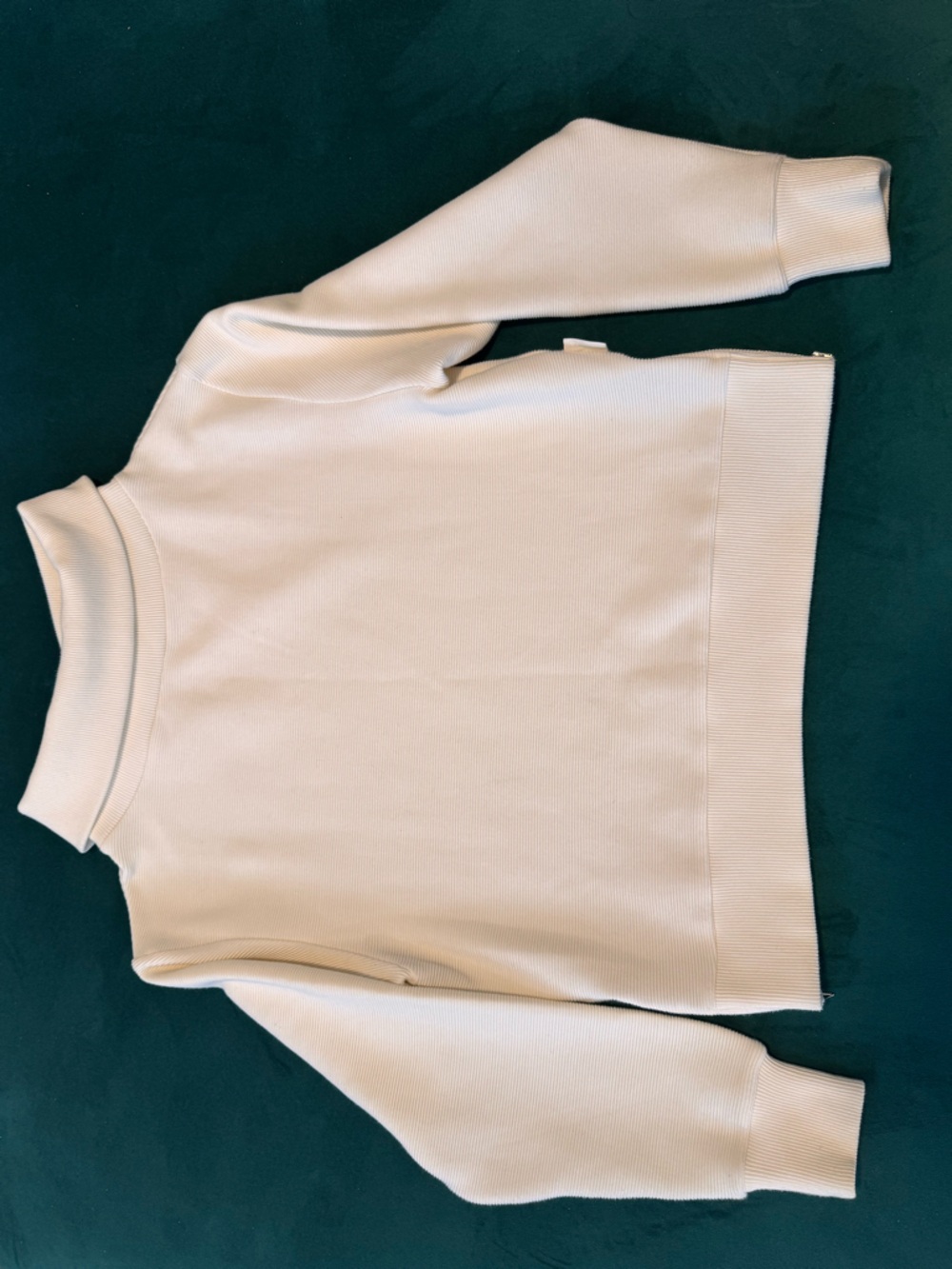 Varley Milton Sweat Cream Turtleneck Ribbed Sweatshirt